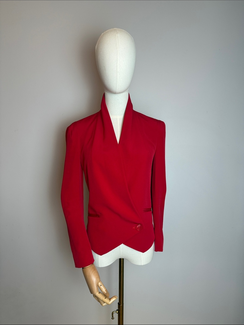 ✨Rebecca Minkoff Red Silk Asymmetrical Becky Blazer Jacket Size XS✨